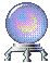 A gif of a crystal ball with changing colors. Links to the Resources page.
